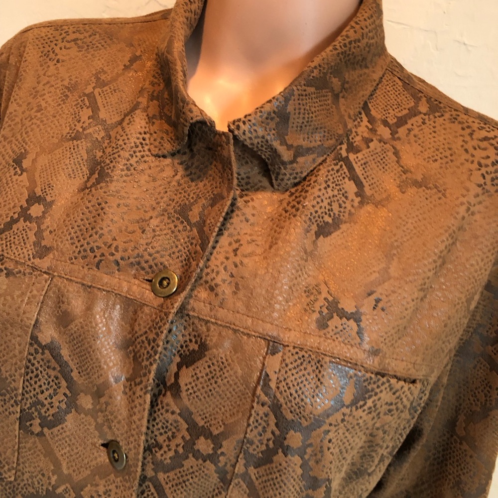 Chico’s Vintage Python Pattern Animal Print Brown… - image 5